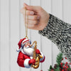 Joycorners Custom Name Saxophone Santa Ornament, Saxophone Lover Christmas Gift 2D Flat LM2211