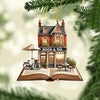 Joycorners Book And Tea Christmas Ornament, Personalized Ornament 2D Flat LM2211