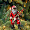 Joycorners Custom Name Santa Guitar Ornament, Santa Christmas Gift15 2D Flat LM2111