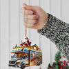 Joycorners Custom Name Santa Truck Ornament, Santa Christmas Gift 2D Flat LM2111