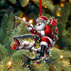 Joycorners Custom Name Fishing Santa Ornament, Christmas Gift 2D Flat LM2211