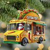 Joycorners Custom Name Santa Taco Truck Ornament, Christmas Gift 2D Flat LM2111