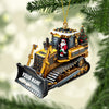 Joycorners Santa Rides Snowplow Christmas Ornament, Personalized Ornament 2D Flat LM2211