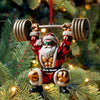 Joycorners Custom Name Gym Work Out Santa Ornament, Gymnastics Christmas Gift4 2D Flat LM2211