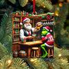 Joycorners Santa And ELF Bar Christmas Ornament, Personalized Ornament 2D Flat LM2211