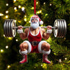 Joycorners Custom Name Gym Work Out Santa Ornament, Gymnastics Christmas Gift9 2D Flat LM2211