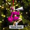 Joycorners Custom Name Cheerleader Ornament, Cheerleader Christmas Gift 2D Flat LM2211