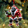 Joycorners Black Kong Dumbbell Lift Christmas Ornament, Personalized Ornament 2D Flat LM2211
