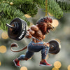 Joycorners Custom Name Gym Work Out Santa Ornament, Gymnastics Christmas Gift1 2D Flat LM2111