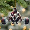 Joycorners Custom Name Jesus Gym Ornament, Gymnastics Christmas Decoration 2D Flat LM2111