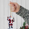 Joycorners Custom Name Santa Wine Ornament, Santa Christmas Gift 2D Flat LM2111