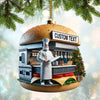 Joycorners Custom Name Hamburger Shop Ornament, Hot Dog Santa Christmas Gift 2D Flat LM2111