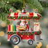 Joycorners Custom Name Hot Dog Shop Ornament, Hot Dog Santa Christmas Gift 2D Flat LM2111