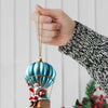 Joycorners Custom Name Santa Hot Air Balloon Ornament, Santa Christmas Gift 2D Flat LM2111