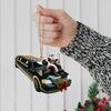 Joycorners Custom Name Santa Limousine Ornament, Santa Christmas Gift Decoration 2D Flat LM2111