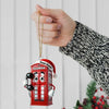 Joycorners England Red Telephone Box Christmas Ornament, Personalized Ornament 2D Flat LM2211