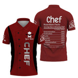 CHEF - Personalized Name 3D Black & Red All Over Printed Shirt