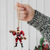 Joycorners Custom Name Gym Work Out Santa Ornament, Gymnastics Christmas Gift87 2D Flat LM2211