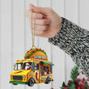 Joycorners Custom Name Santa Taco Truck Ornament, Christmas Gift 2D Flat LM2111