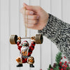 Joycorners Custom Name Gym Work Out Santa Ornament, Gymnastics Christmas Gift4 2D Flat LM2211