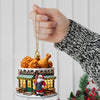 Joycorners Custom Name Santa Fried Chicken Ornament, Fried Chicken Shop Christmas Decoration 2D Flat LM2111