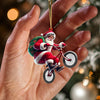 Joycorners Santa Rides A Bike Christmas Ornament, Personalized Ornament 2D Flat LM2211