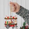Joycorners Custom Name Hot Dog Shop Ornament, Hot Dog Santa Christmas Gift 2D Flat LM2111