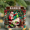 Joycorners Custom Barber Santa Ornament, Personalized Ornament 2D Flat LM2211