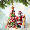 Joycorners Custom Name Baking Santa Ornament, Christmas Gift for Baker 2D Flat LM2111