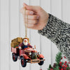 Joycorners Custom Name Santa Truck Ornament, Christmas Gift Decoration 2D Flat LM2111