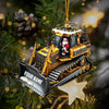 Joycorners Santa Rides Snowplow Christmas Ornament, Personalized Ornament 2D Flat LM2211