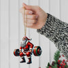 Joycorners Custom Name Gym Work Out Santa Ornament, Gymnastics Christmas Gift8 2D Flat LM2211