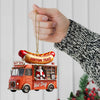 Joycorners Custom Name Santa Hot Dog Ornament, Christmas Gift Decor 2D Flat LM2111