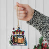 Joycorners Custom Christmas House Ornament, Personalized Ornament 2D Flat LM2211