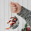 Joycorners Custom Name Santa Skiing Ornament, Santa Christmas Gift Decoration 2D Flat LM2111