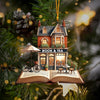 Joycorners Book And Tea Christmas Ornament, Personalized Ornament 2D Flat LM2211