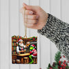 Joycorners Santa And ELF Bar Christmas Ornament, Personalized Ornament 2D Flat LM2211