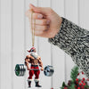 Joycorners Custom Name Gym Work Out Santa Ornament, Gymnastics Christmas Gift9 2D Flat LM2111