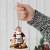 Joycorners Custom Name Baking Santa Ornament, Christmas Gift for Baker 2D Flat LM2211