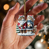 Joycorners Couple Cats Home Decor Christmas Ornament, Personalized Ornament 2D Flat LM2211