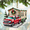 Joycorners Custom Name Santa Truck House Ornament, Christmas Gift Decor 2D Flat LM2111
