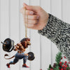 Joycorners Custom Name Gym Work Out Santa Ornament, Gymnastics Christmas Gift1 2D Flat LM2111