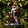 Joycorners Santa And Dog Christmas Ornament, Personalized Ornament 2D Flat LM2211