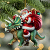 Joycorners Custom Name Dragon Santa Ornament, Dinosaur Ornament, Dragon Lover Christmas Gift 2D Flat LM2111