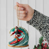 Joycorners Custom Name Santa Surfing Ornament, Christmas Gift Decoration 2D Flat LM2111