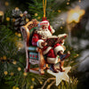 Joycorners Santa Reading Book Christmas Ornament, Personalized Ornament 2D Flat LM2211
