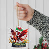 Joycorners Custom Name Santa Dragon Ornament, Christmas Gift for Dragon Lover4 2D Flat LM2111