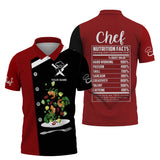 CHEF - Personalized Name 3D Black & Red All Over Printed Shirt