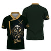 Joycorners Personalized Chef Shirt, Elegant Golden Culinary Tools Crest on Dark Green MT2509