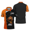 Joycorners Personalized Chef Shirt - Fiery Steak Print in Black and Orange MT2509
